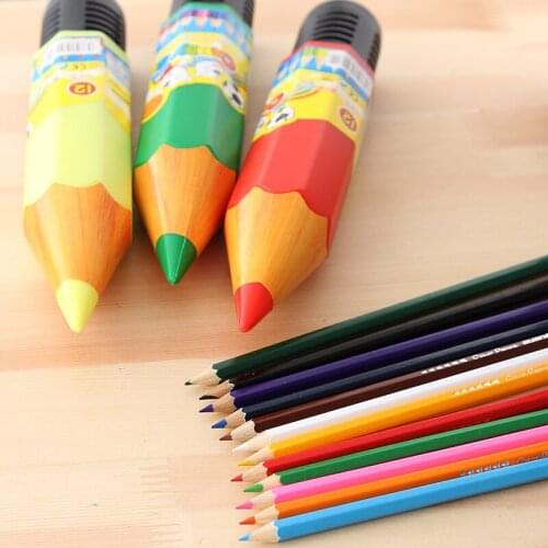 Stationery small fresh plastic bottled colored pencil 12pcs/box primary school students prizes