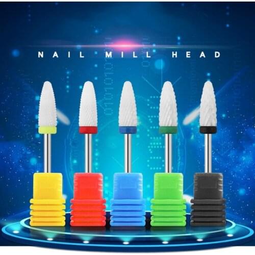 Ceramic Nail Drill Bits Cuticle Electric Nail File Acrylic Nail Art Tools Gel Remover for Manicure Pedicure Home Salon