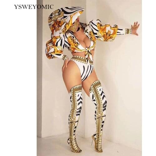 Performance Dance Costume Women Sexy Nightclub Bar Party Dj Ds Hat Jacket Pants Foot Cover Suit Jazz Dance Clothing Stage Wear