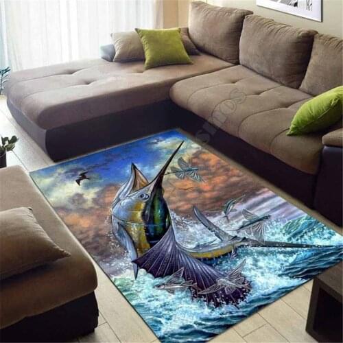 Fishing Hunting Area Rug 3D All Over Printed Non-slip Mat Dining Room Living Room Soft Bedroom Carpet 03
