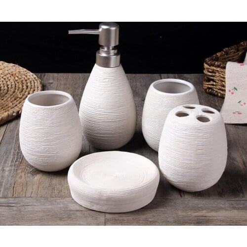 Creative Hand Drawn Ceramic Sanitary Ware Five-piece Bathroom Supplies Set Washing Cup Set Washing Set