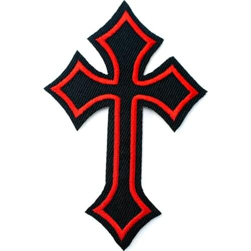 Cross (Size:6.5x10.5cm) DIY Cloth Badges Mend Decorate Patch Jeans Bag Clothes Apparel Sewing Decoration Applique Patches Badge