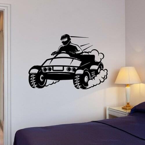 Quad Bike Wall Decal Motorcycle Sport Extreme Race Vinyl Window Stickers Teens Bedroom Man Cave Garage Home Decor Wallpaper E751