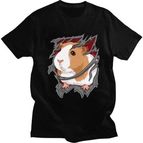 Cute Guinea Pig Pet Tshirts Men Short Sleeves Summer T Shirt Classic Animal T-shirt Loose Fit Soft Cotton Tees Apparel