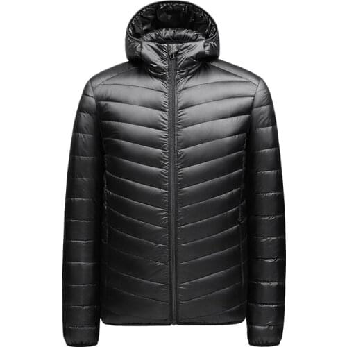 Mens All Season Lightweight Down Jacket Waterproof, Windproof and Breathable Jacket Plus Size Hooded Parka Men Jacket