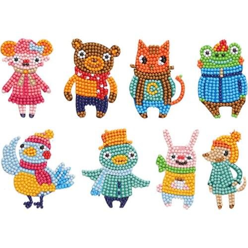 Diamond painting kit, 5D childrens art DIY toys, lovely animal animation diamond painting, the most popular toys for boys and g