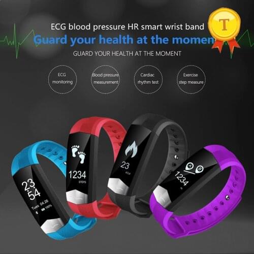 2018 new ECG Smart Band PPG Heart Rate Blood Pressure wristband Fitness Activity Pedometer Wristband bracelet PK mi band 2 3