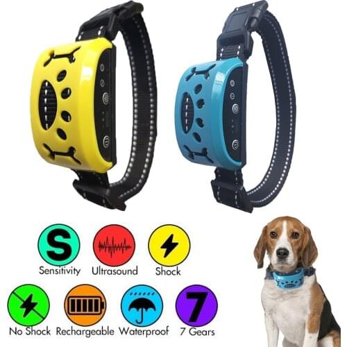 Dog Anti Bark Collar No Barking Remote Dog Shock Deterrent Electric Stop Barking Vibration Dog Collars Dog Training Supplies