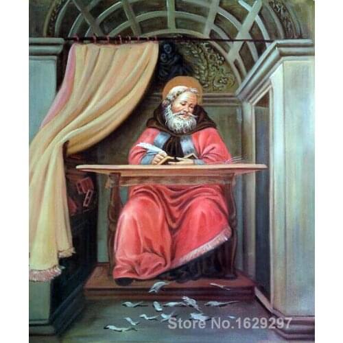 Portrait art abstract St. Augustine in his cell by Sandro Botticelli High quality Handmade