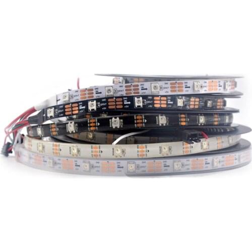 5M 30Pixels/m Programmable LED Strip Light WS2812B WS2811 Built-in 5050 RGB Digital Dream color Flex LED Strip W/B PCB