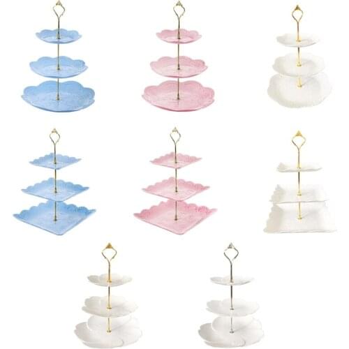 Detachable Cake Stand European Style 3 Tier Pastry Cupcake Fruit Plate Serving
