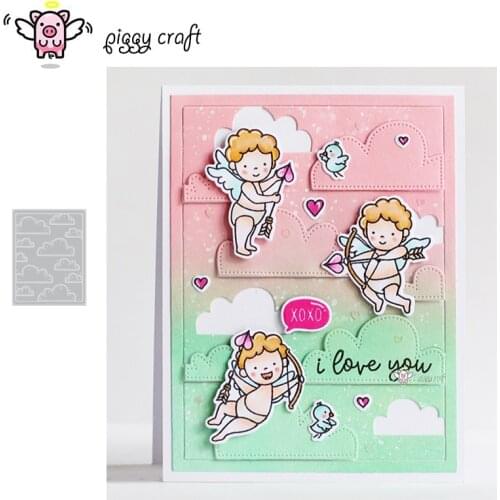 Piggy Craft metal cutting dies cut die mold Cloud rectangle frame Scrapbook paper craft knife mould blade punch stencils dies