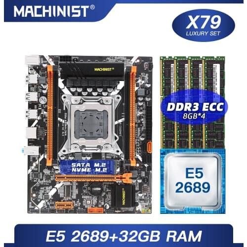 X79 motherboard LGA 2011 set kit with Intel xeon E5 2689 processor DDR3 32GB(4*8GB)ECC RAM memory with VRM FAN M-ATX X79 Z9-D7