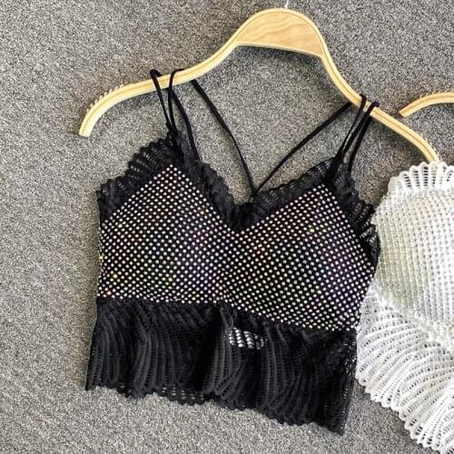 High Waist Gorgeous Pearls Women Corset Camis Party Beading Crop Top Sexy Lady Bra Stage Clothes Streetwear Sequins Top Vest