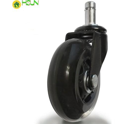 2.5/3 Inch PU Furniture Casters 360 Degree Swivel Mute For Office Computer Chair Adjustable Rolling Double Bearing Cart Wheel
