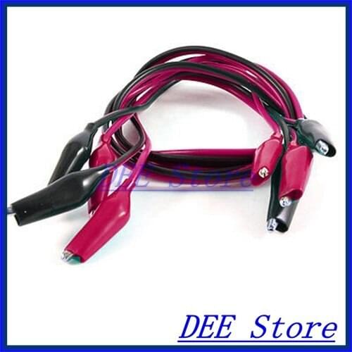 2 x Dual Jack Plug to Alligator Clamp Test Probe Power Cable