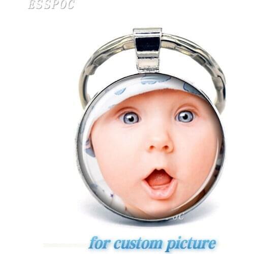 2020 DIY Handmade Personalized Custom Keychains Rings Baby Family Member Photo Keyrings Chain Ring Holder Party Gifts