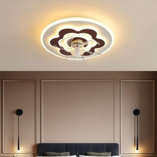 2021 new ultra-thin ceiling fan light ceiling fan light bedroom room restaurant fan light household electric fan chandelier