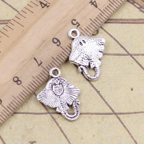 30pcs Charms Stingray Fish 21x13mm Tibetan Pendants Crafts Making Findings Handmade Antique Jewelry DIY For Necklace