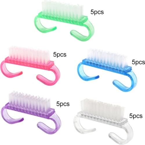 5pcs Nail Brush Handle Cleaning Brush Kids Pedicure Brushes for DIY Nail Art