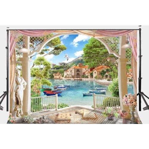 7x5ft Family Spring Outing Backdrop Beautiful Lake Scene Photography Background Outgoing Photo Video Shooting Props