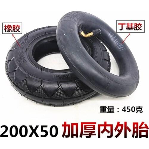 8 Inch Electric Scooter Inflatable Inner and Outer Tire 200x50 Front Wheel Inner and Outer Tire Rear Wheel Hub For Kugoo