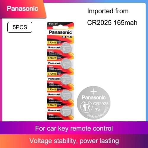 PANASONIC 5pc Original Cr2025 CR 2025 Battery BR2025 DL2025 KCR2025 3v Button Battery Coin Cell For Car Toy Lithium Battery