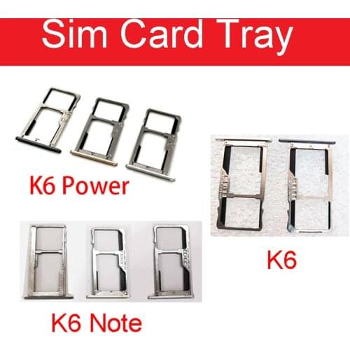 Sim Card Holder Tray For Lenovo Vibe K6/K6 Note K53a48/K6 Power K33a42 Sim Card Reader Slot Adapter Socket Repair Part