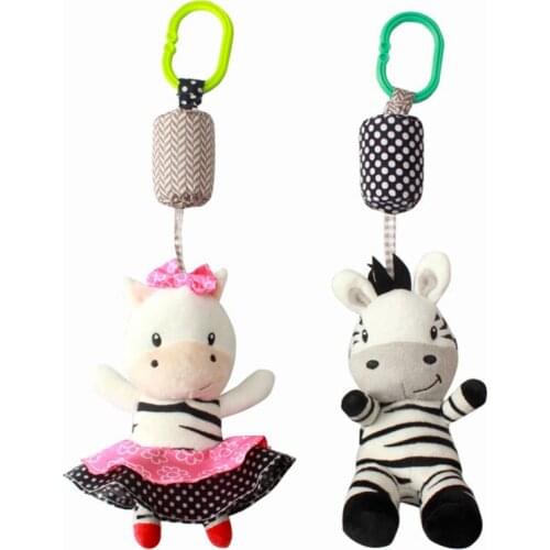 Baby Toys Cartoon Zebra Infant Mobile Cloth Toy Baby Trolley Bed Wind Chimes Rattles Bell Bebe Crib Bed Hanging Bell Pacify Toy