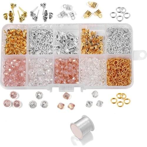Diy Handmade Earrings Accessories Crystal Glass Beads Imitation Pearl Set Decoration Material Package-Glass Bead