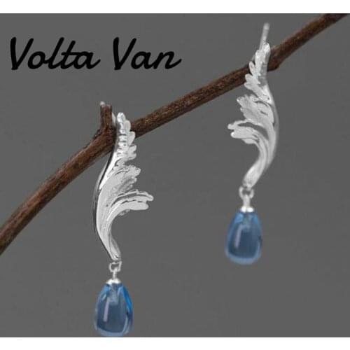 Volta Van 925 Sterling Silver Drop Earrings Classic 2021 New Fine Jewelry Elegant Leaf Anniversary Wedding Women Silver Earrings