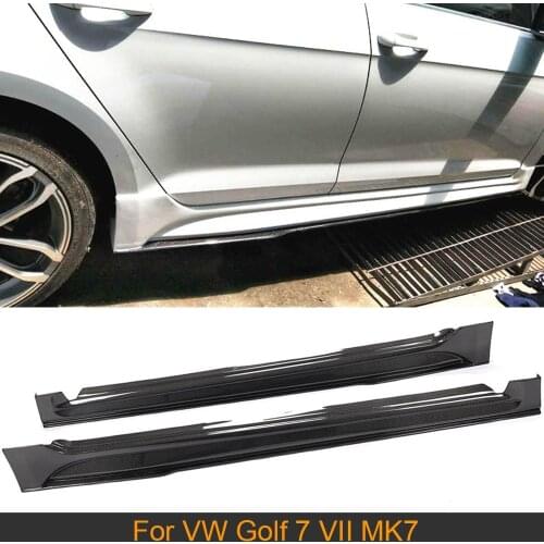 Car Body Kits Side Skirts For Volkswagen VW Golf 7 VII MK7 2014-2017 Carbon Fiber Door Bumper Side Skirts Apron Extension Lip