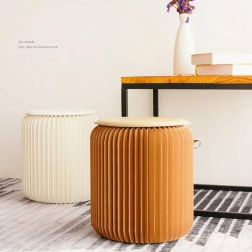 Round Stool Dining Folding Paper Stool Fashion Small Stool Nordic Home Functional Creative Furniture Conference Mesh Chair