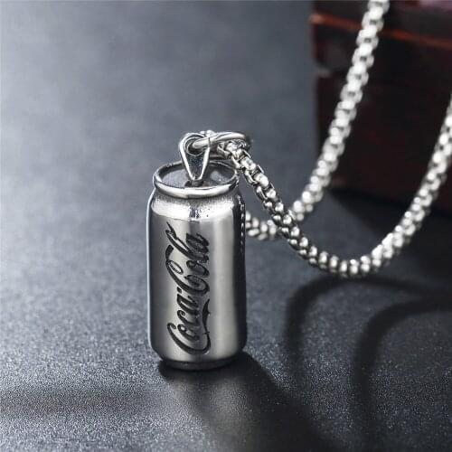 New Creativity Coke Bottle Cans Pendant Pure 925 Sterling Silver Jewelry Men Women Necklace Pendant Colgantes Mujer Moda 2021