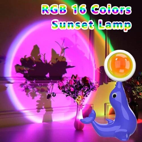Sunset Lamp 360 Degree Rotation Sunset Projection Lamp USB Night Light Projector Led Lamp Romantic Projector for Home Party