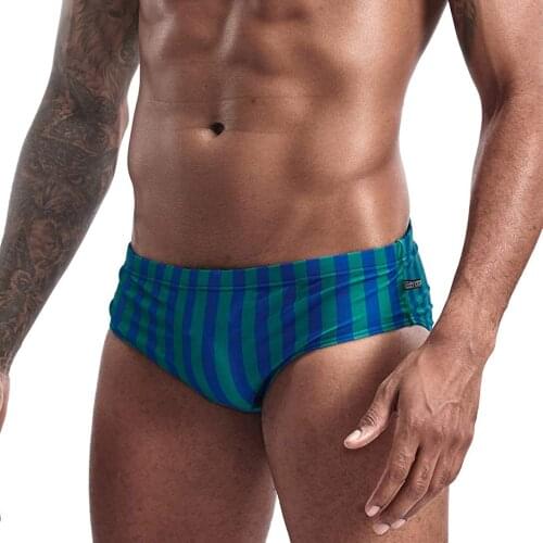 AIMPACT Mens Swim Briefs Striped Beach Surf Bathing Sexy Swimsuit Drawstring Swim Briefs Elastic Quick Dry Swimwear Bikini