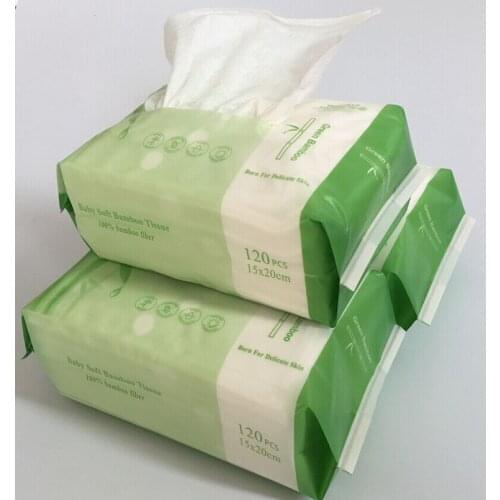 120Pcs/Pack PANDA LELE Disposable Bamboo Washing Face Pad Removable Tissue Cosmetic Makeup Remover Tool Wet Dry Cloth Wipes