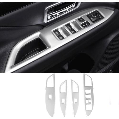 Car glass lift switch panel sequins Inner armrest armrest decorative frame For Mitsubishi Outlander 2016 2017 2018 2019