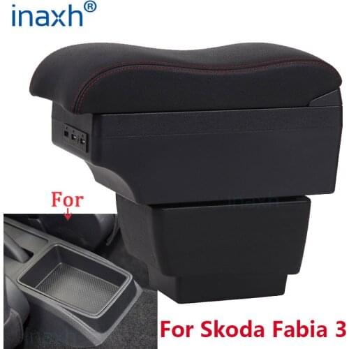 For Skoda Fabia 3 Armrest For Skoda Fabia III Car Armrest box Retrofit parts Storage box car accessorie 2015-2019 2016 2017 2018