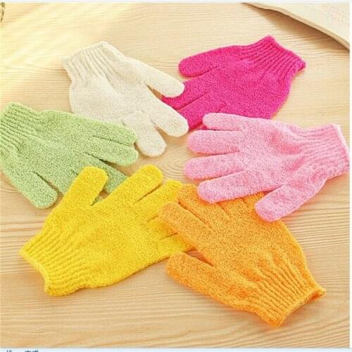 Five-finger Bath Towel Glove Bath Shower Candy Color Shower Gel Skin Spa Bath Scrubber Cleaning Brush Bath Supplies Multicolor