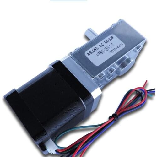 A58SW-42BY 12Volt DC Stepping Geared Motor Single Output Shaft 24V 4-wire Worm Stepper Reduction Motor Large Torque Self-locking