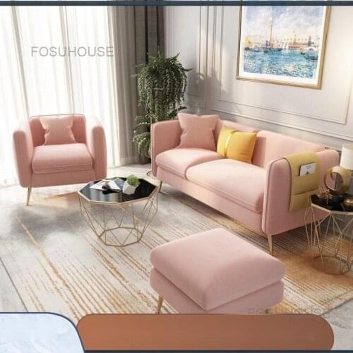 Modern Simple Ins Living Room Sofas Nordic Luxurious Flannel Cloth Leisure Sofa Family Living Room Furniture Apartment Lazy Sofa