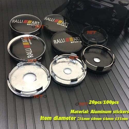 New Style 135mm 60mm 64mm 56mm Car Styling Stickers Decoration Decal emblem for Mitsubishi Ralliart Ralli Art Wheel Center Caps