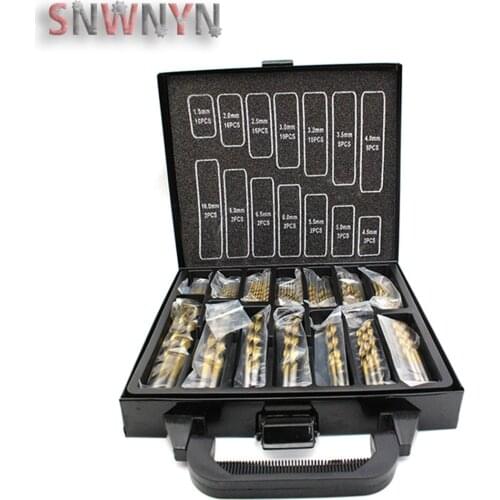 99PCS 1.5-10mm Titanium Coated HSS Twist Drill Bits Stainless Steel High Speed Drill Bit Set For Woodworking Electrical Drill