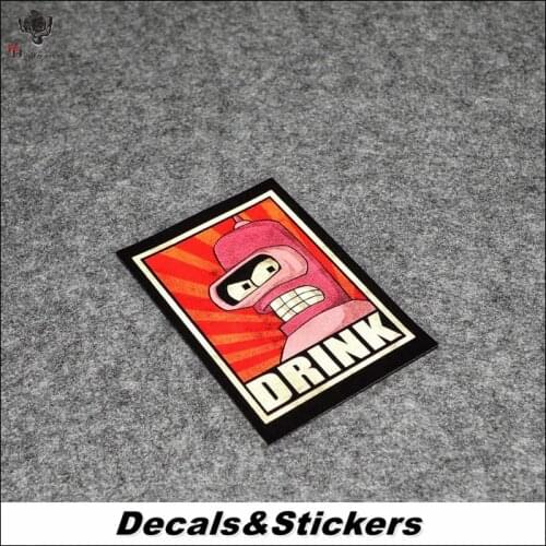 NO.L222 DRINK Cartoon Face 3M Reflective Modified Stickers Car Glass Helmet Waterproof Decals Racing Motorcycle