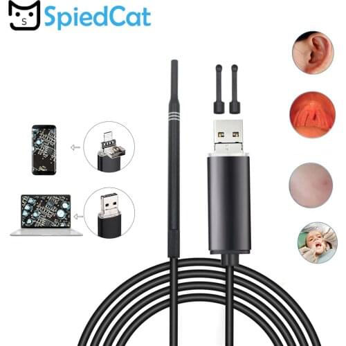 5.5mm Lens Android USB Endoscope Camera Ear Nose Skin Observed Endoscope 2IN1 Borescope Led Light Waterproof Mini Camera 1/2/5M