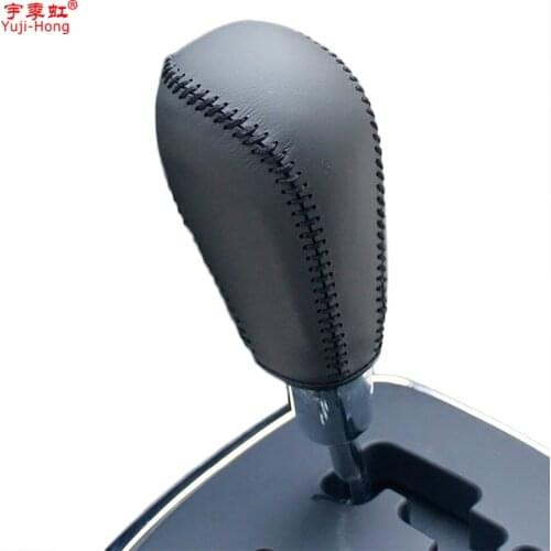 Yuji-Hong Car Gear Covers Case for Chery Arrizo 7 Automatic Shift Collars Genuine Leather Car Styling Gear Knob Cover