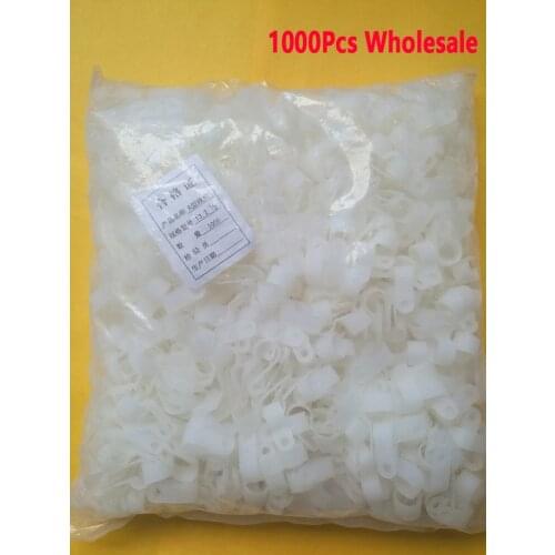 1000pcs Nylon White Black 13.2mm 1/2" Wire Cable Hose P Type R Clamp Clips Clip C= 3.3 5.2 5.3 8.4 10.4 13.2 16.2 19.2 25 30mm