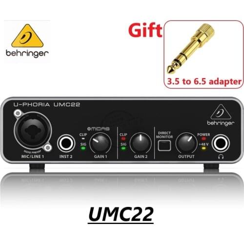 Promotion BEHRINGER UMC22 Microphone Amplifier Sound Card Audio Interface Recording Sound Card