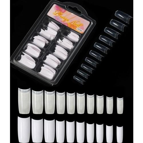 100pcs 3 types French False Nails Acrylic False Fake Nail Tips Full-Half Cover Fasle Nail Art Fingernail Nail Art Manicure Tools